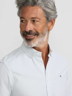 Silbon Smart Casual·Camisas Sport-Camisa sport oxford raqueta rayas Verde