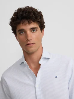 Silbon Camisas Sport Y Poleras|Smart Casual·Camisas Sport-Camisa sport oxford rayas horizontales Celeste