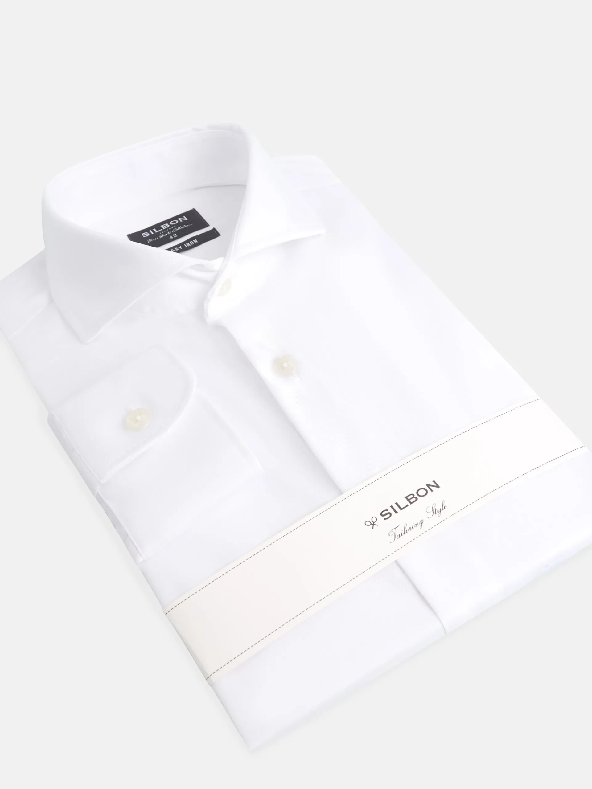 Silbon Formal Y Etiqueta·Camisas De Vestir-Camisa vestir blanca puño simple easy iron Blanco