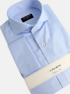 Silbon Formal Y Etiqueta·Camisas De Vestir-Camisa vestir espiga puño doble Celeste