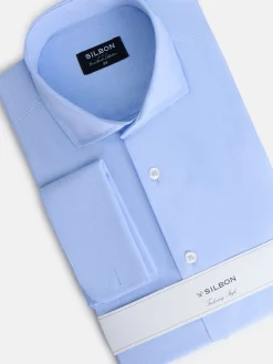 Silbon Formal Y Etiqueta·Camisas De Vestir-Camisa vestir espiga puño doble Celeste