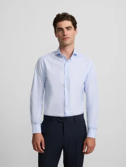 Silbon Formal Y Etiqueta·Camisas De Vestir-Camisa vestir mini rayas puño simple Celeste
