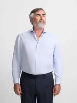 Silbon Formal Y Etiqueta·Camisas De Vestir-Camisa vestir mini rayas puño simple Celeste