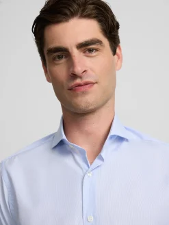 Silbon Formal Y Etiqueta·Camisas De Vestir-Camisa vestir mini rayas puño simple Celeste