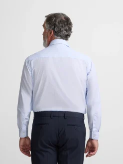 Silbon Formal Y Etiqueta·Camisas De Vestir-Camisa vestir mini rayas puño simple Celeste