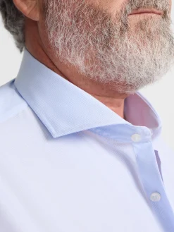 Silbon Formal Y Etiqueta·Camisas De Vestir-Camisa vestir mini rayas puño simple Celeste