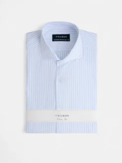 Silbon Formal Y Etiqueta·Camisas De Vestir-Camisa vestir raya ancha Celeste