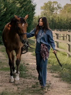 Silbon Camisas Y Blusas-Camisa volantes solapa Denim
