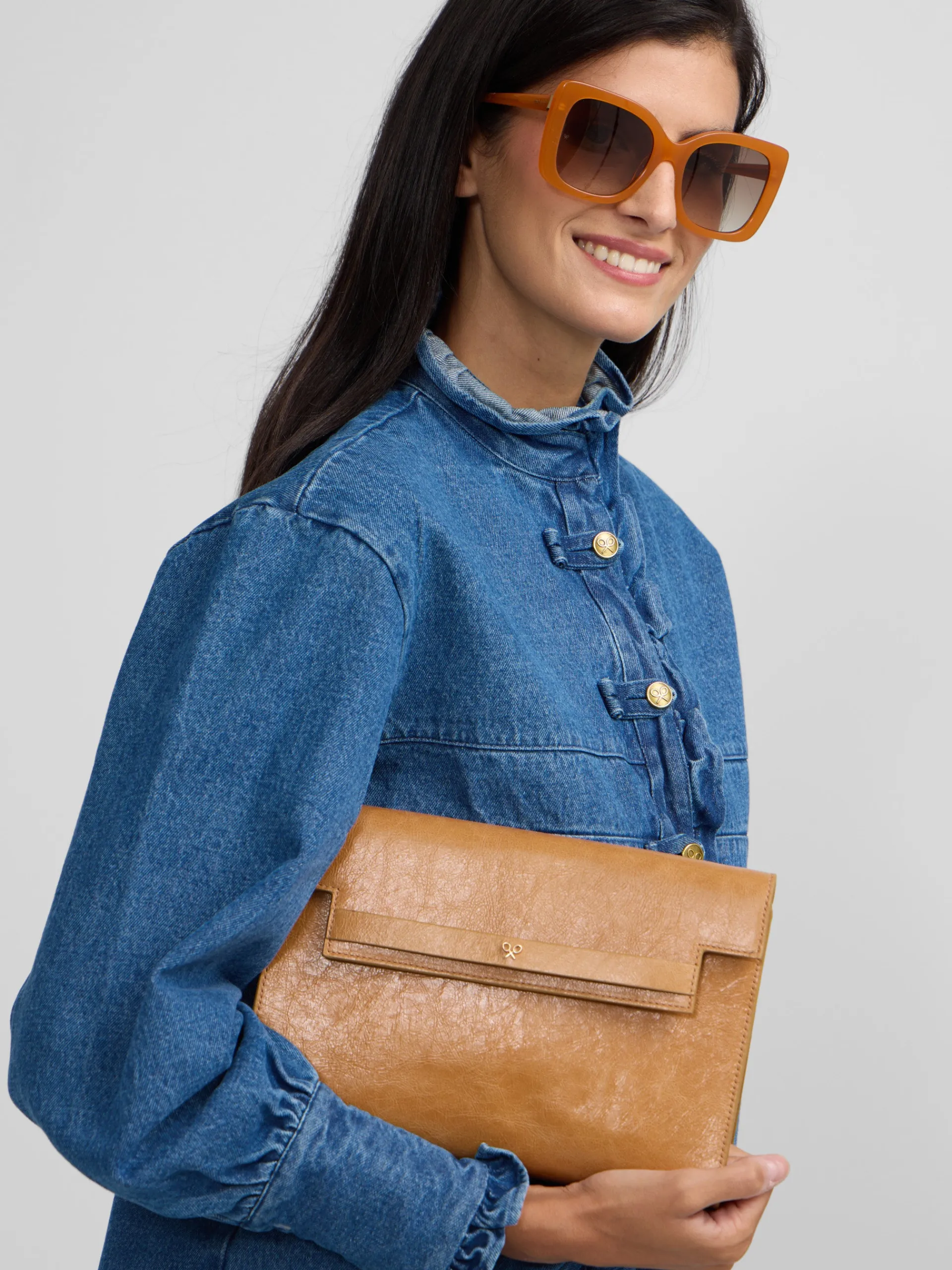 Silbon Camisas Y Blusas-Camisa volantes solapa Denim