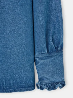 Silbon Camisas Y Blusas-Camisa volantes solapa Denim