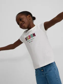 Silbon Camisetas Y Polos-Camiseta girl letras Blanca