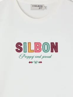 Silbon Camisetas Y Polos-Camiseta girl letras Blanca
