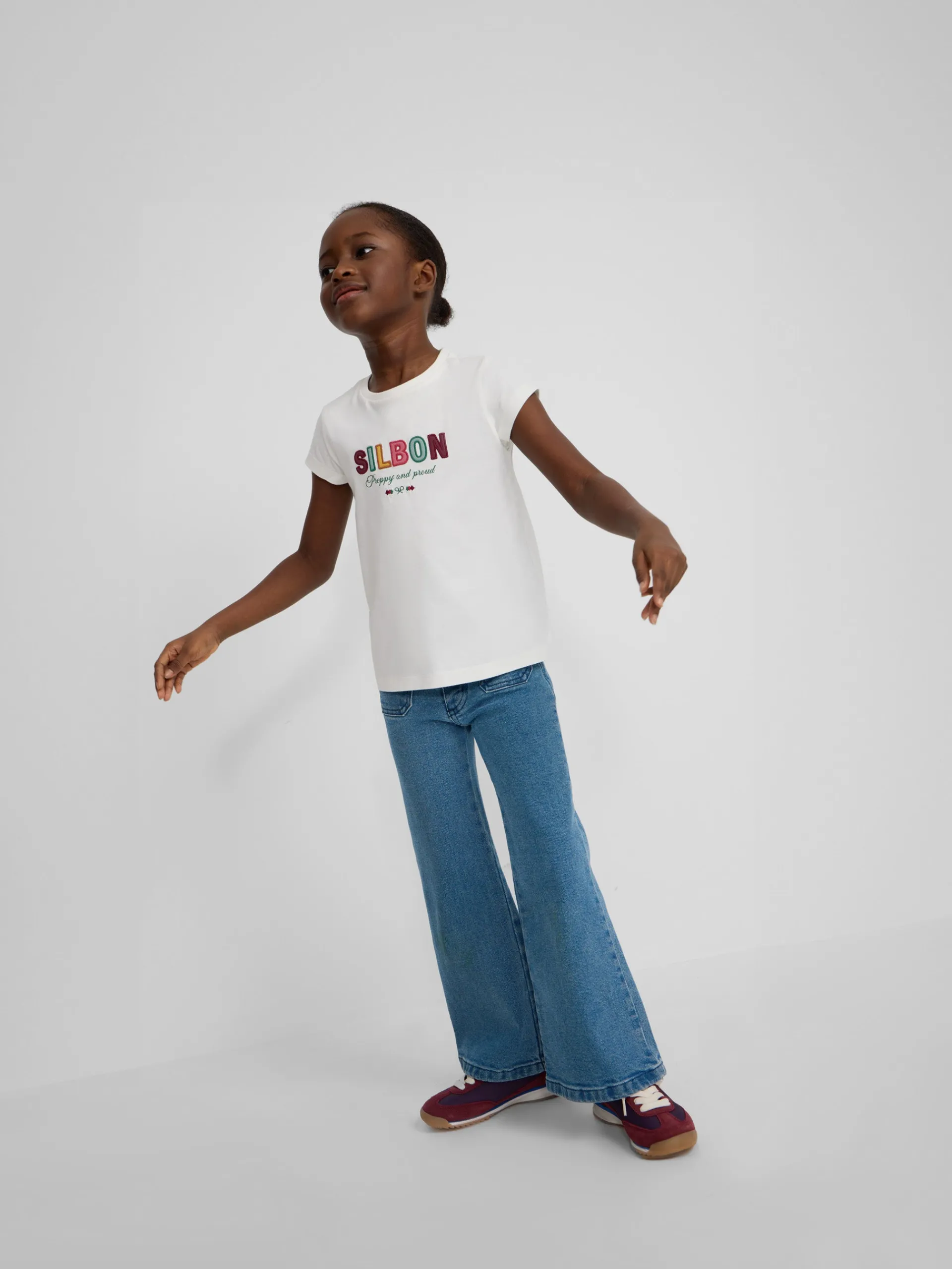 Silbon Camisetas Y Polos-Camiseta girl letras Blanca