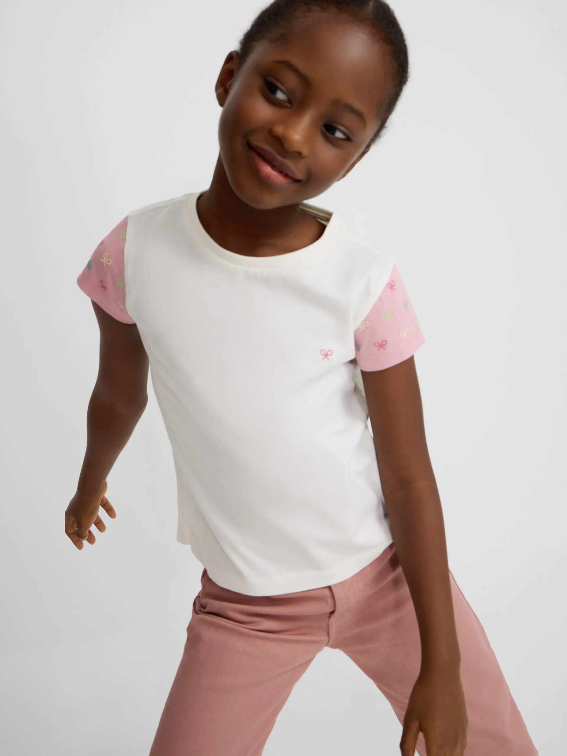 Silbon Camisetas Y Polos-Camiseta girl mangas estampadas Blanca