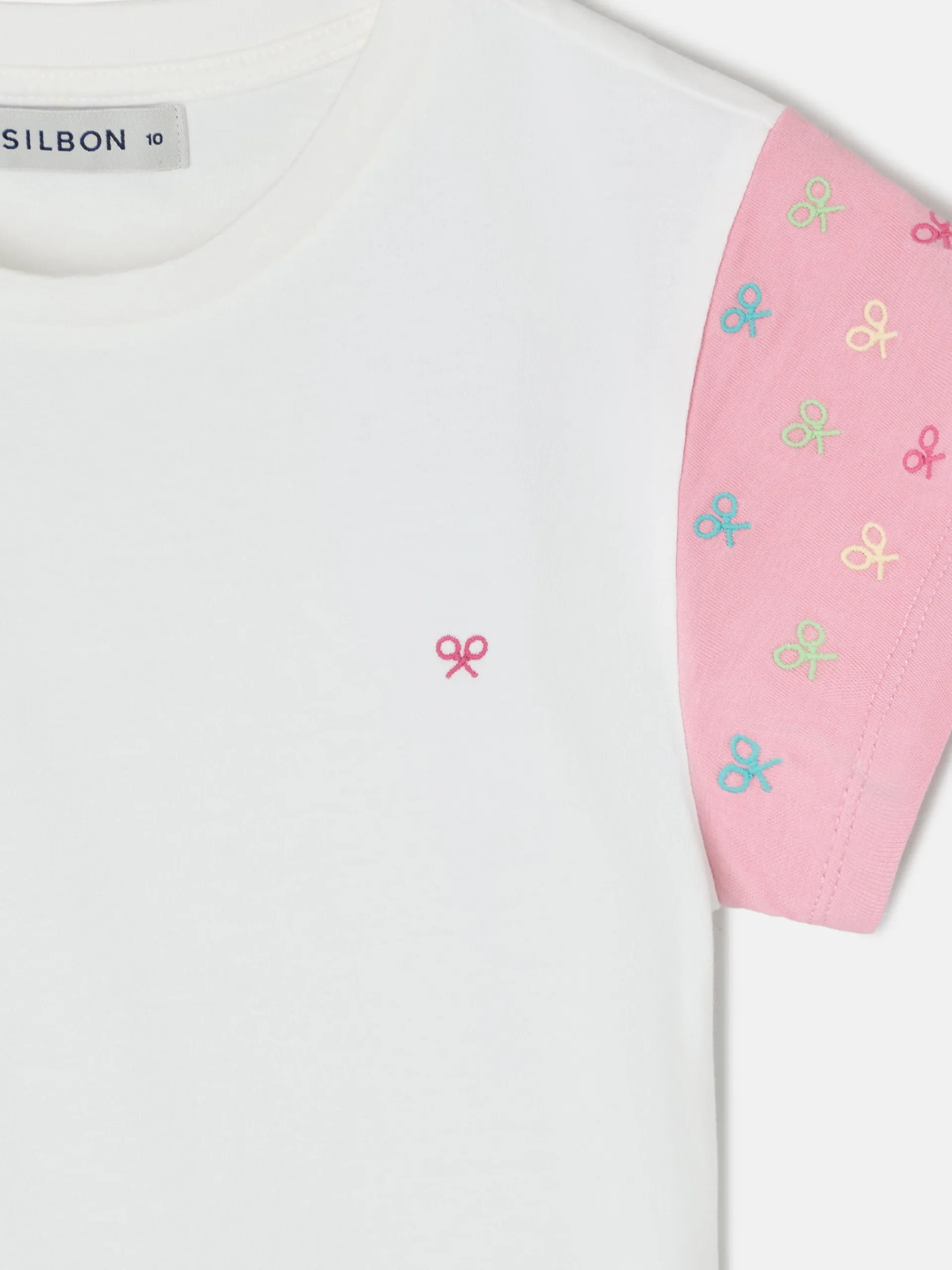 Silbon Camisetas Y Polos-Camiseta girl mangas estampadas Blanca