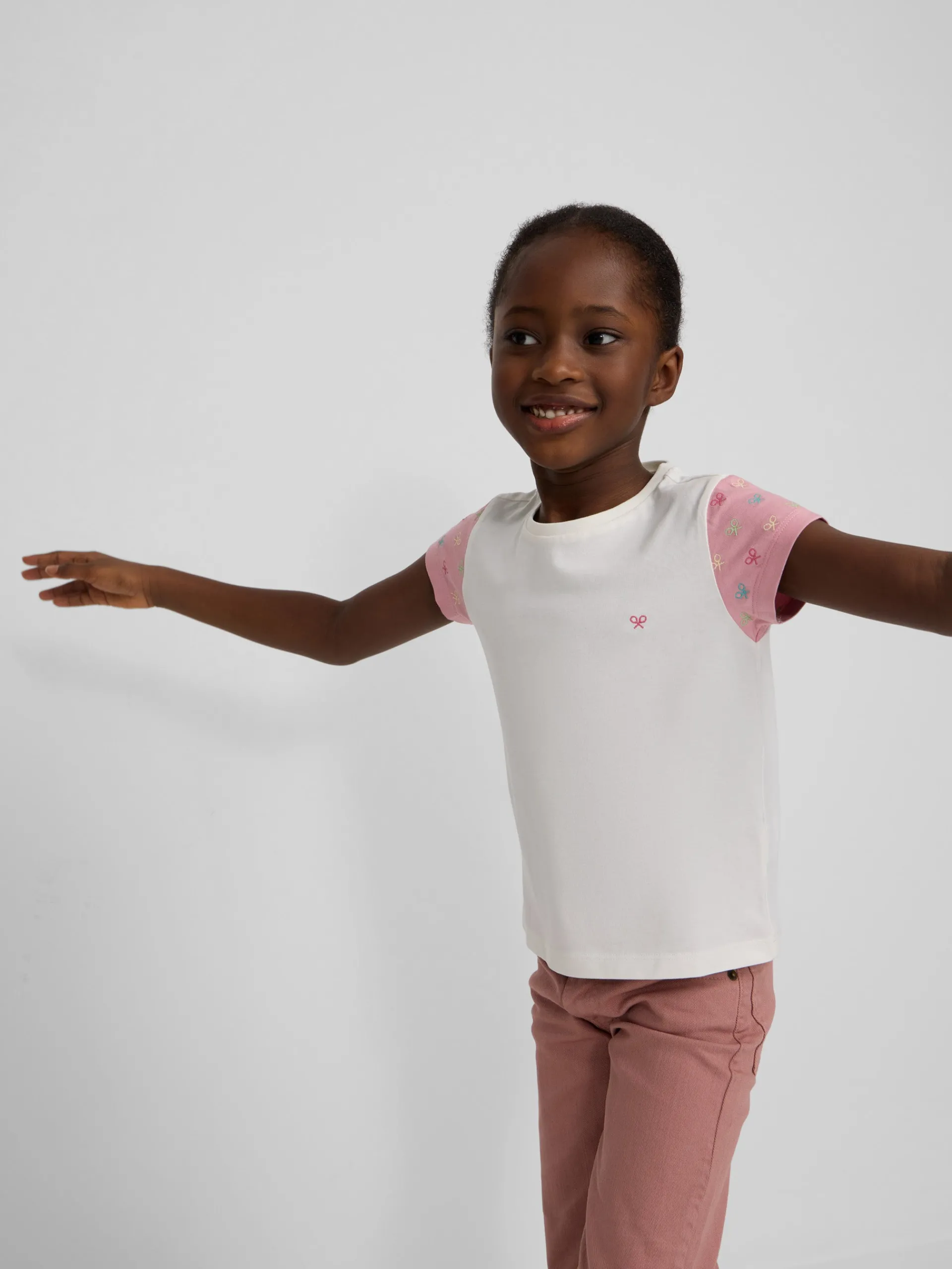 Silbon Camisetas Y Polos-Camiseta girl mangas estampadas Blanca