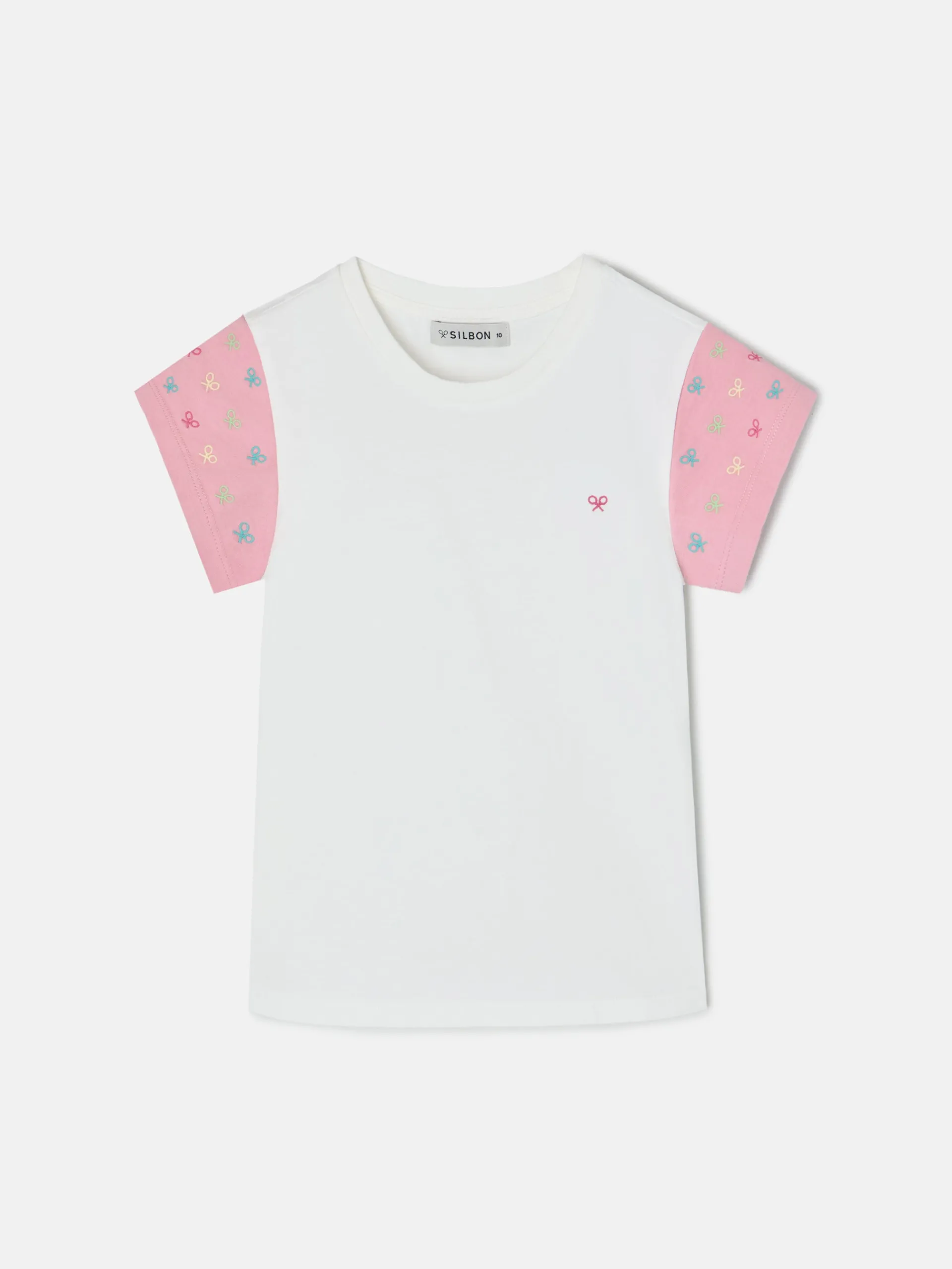 Silbon Camisetas Y Polos-Camiseta girl mangas estampadas Blanca