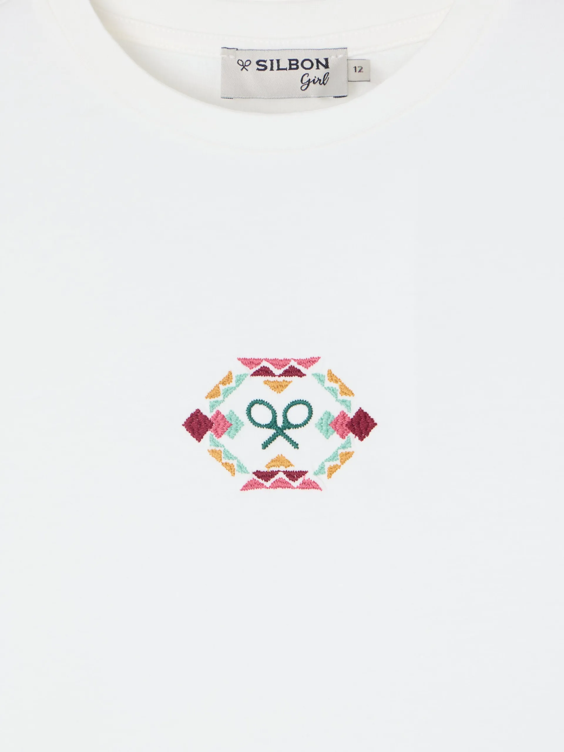 Silbon Camisetas Y Polos-Camiseta girl raqueta etnica multicolor blanca Blanco