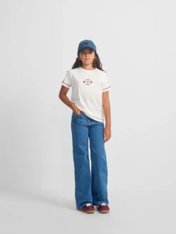 Silbon Camisetas Y Polos-Camiseta girl raqueta etnica multicolor blanca Blanco