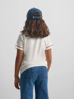 Silbon Camisetas Y Polos-Camiseta girl raqueta etnica multicolor blanca Blanco