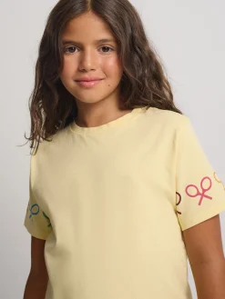 Silbon Camisetas Y Polos-Camiseta girl raquetas multicolor amarilla Amarillo