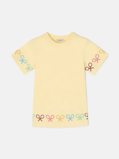 Silbon Camisetas Y Polos-Camiseta girl raquetas multicolor amarilla Amarillo