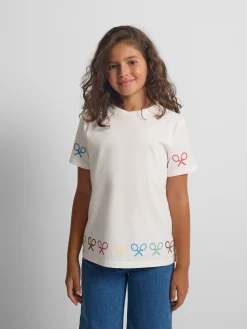 Silbon Camisetas Y Polos-Camiseta girl raquetas multicolor blanca Blanco