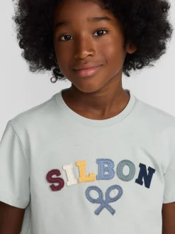 Silbon Camisetas-Camiseta kids raqueta media multicolor Verde
