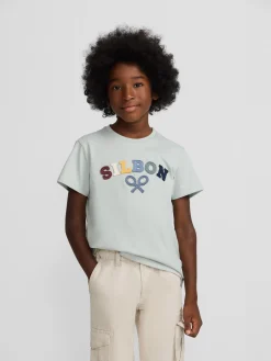 Silbon Camisetas-Camiseta kids raqueta media multicolor Verde