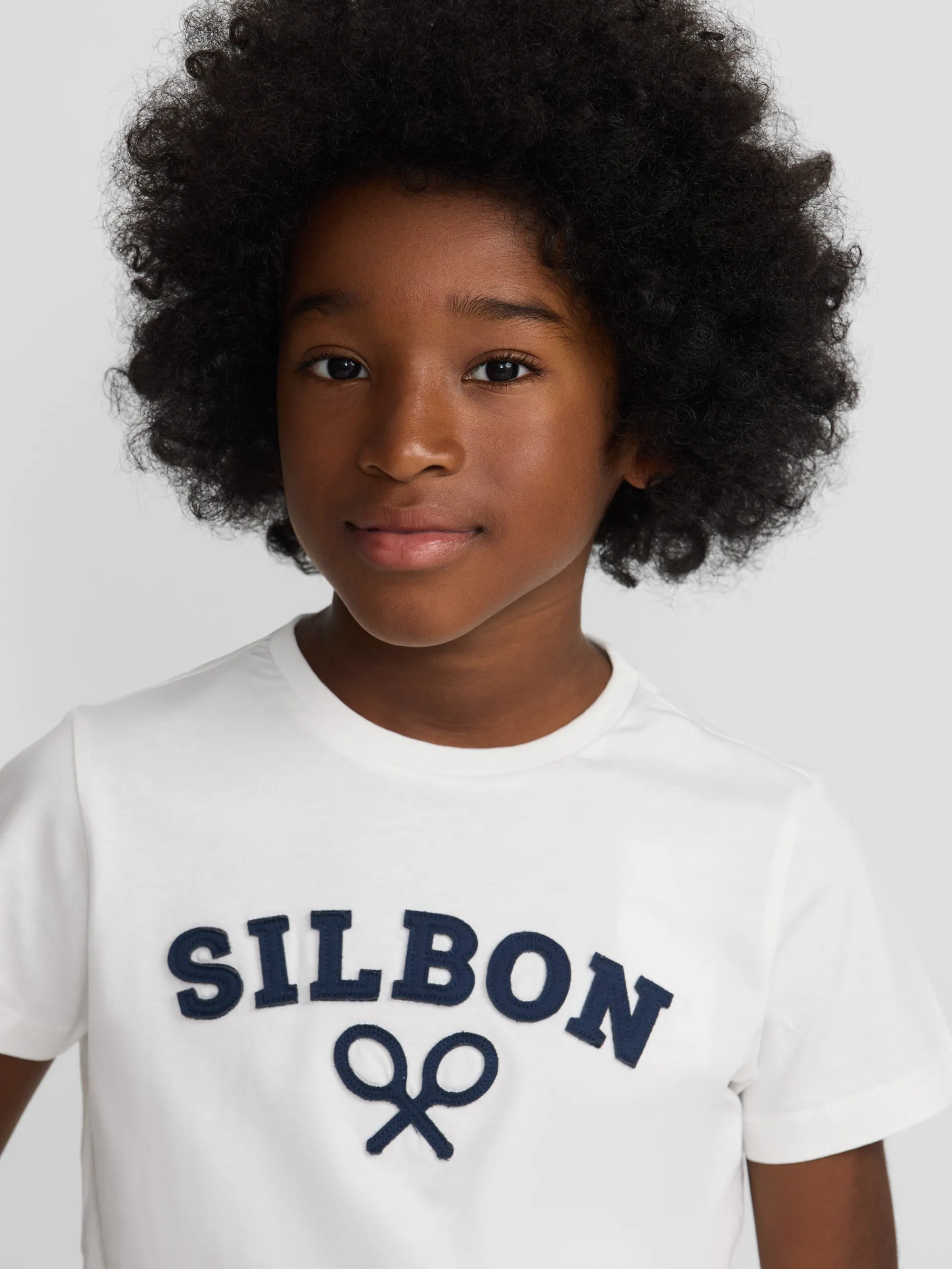 Silbon Camisetas|Chándal-Camiseta kids raqueta media blanca Blanco