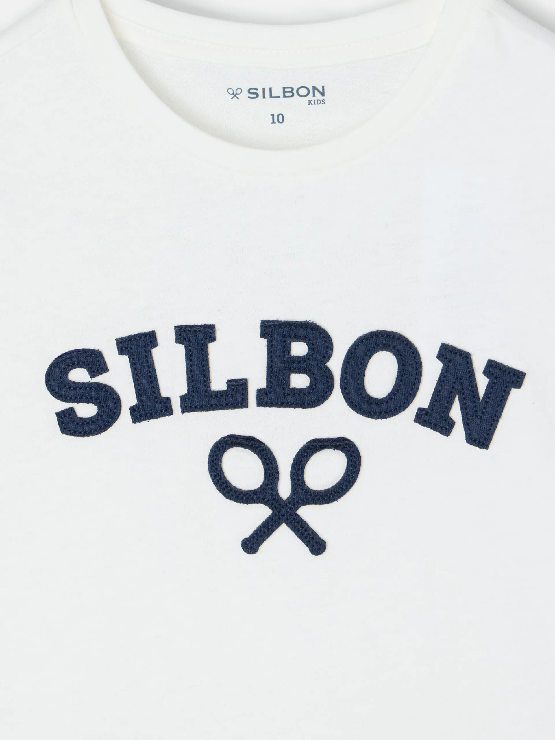 Silbon Camisetas|Chándal-Camiseta kids raqueta media blanca Blanco