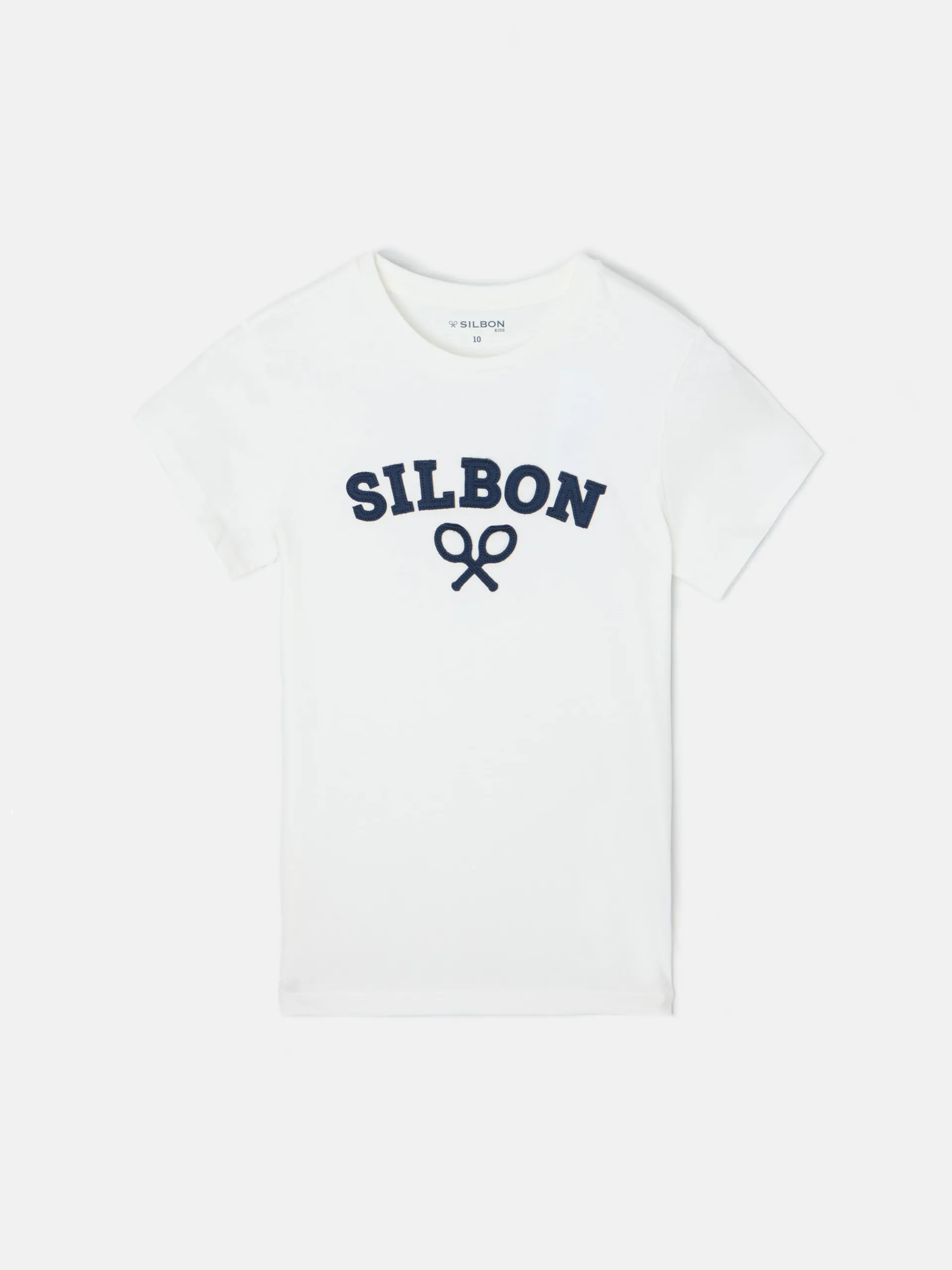 Silbon Camisetas|Chándal-Camiseta kids raqueta media blanca Blanco