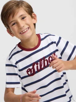 Silbon Camisetas-Camiseta kids raya marinas Azul&nbsp;marino