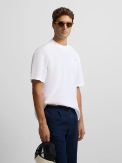 Silbon Smart Casual·Camisetas-Camiseta lisa miniparche blanca Blanco