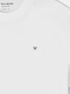 Silbon Smart Casual·Camisetas-Camiseta lisa miniparche blanca Blanco