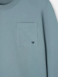 Silbon Smart Casual·Camisetas-Camiseta manga larga bolsillo Verde