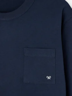 Silbon Smart Casual·Camisetas-Camiseta manga larga bolsillo azul marino Azul&nbsp;marino