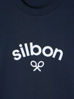 Silbon Smart Casual·Camisetas-Camiseta manga larga logo medio azul marino Azul&nbsp;marino