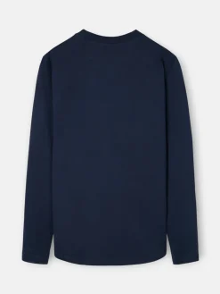 Silbon Smart Casual·Camisetas-Camiseta manga larga logo medio azul marino Azul&nbsp;marino