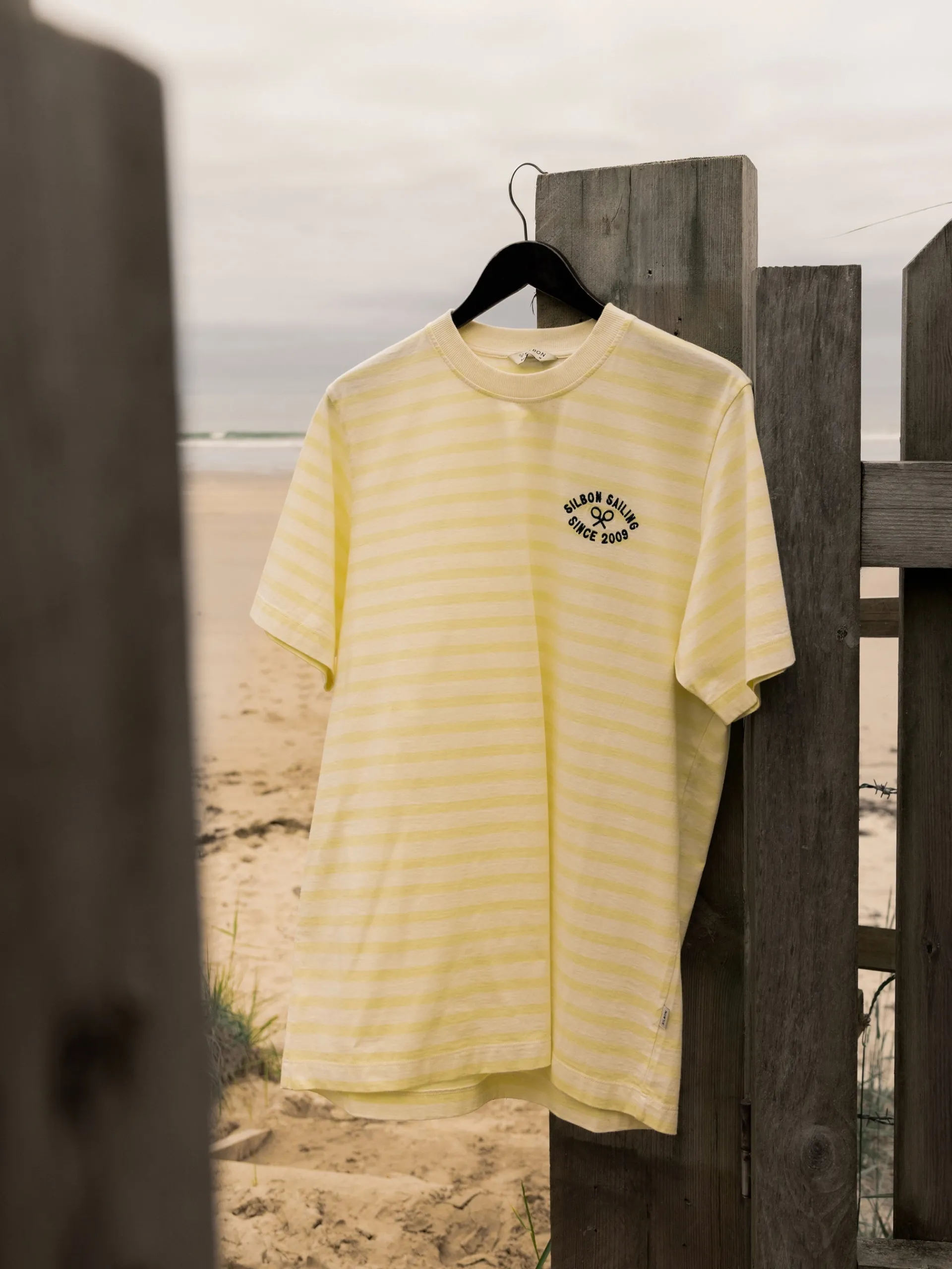 Silbon Smart Casual·Camisetas-Camiseta raya media Amarillo