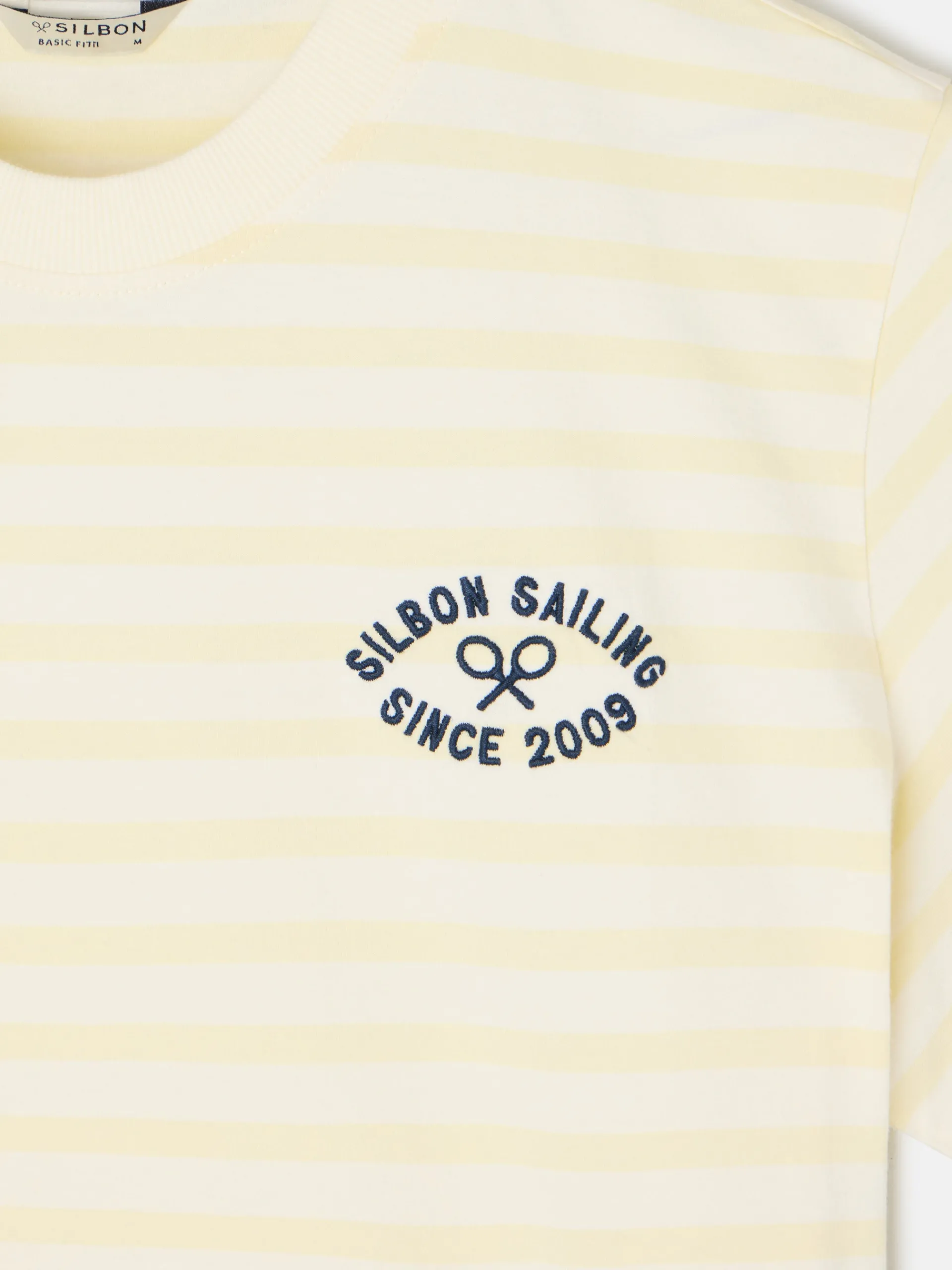 Silbon Smart Casual·Camisetas-Camiseta raya media Amarillo