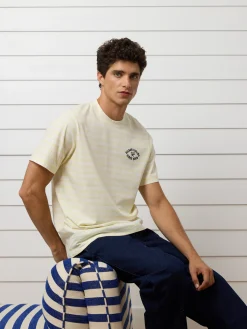 Silbon Smart Casual·Camisetas-Camiseta raya media Amarillo