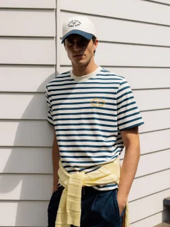 Silbon Smart Casual·Camisetas-Camiseta raya media azul marino Azul&nbsp;marino