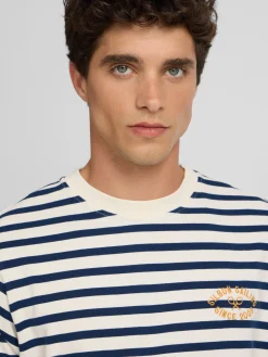 Silbon Smart Casual·Camisetas-Camiseta raya media azul marino Azul&nbsp;marino