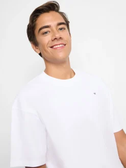 Silbon Camisetas|Smart Casual·Camisetas-Camiseta relaxed fit sport college Blanco