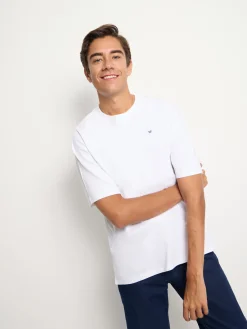 Silbon Camisetas|Smart Casual·Camisetas-Camiseta relaxed fit sport college Blanco