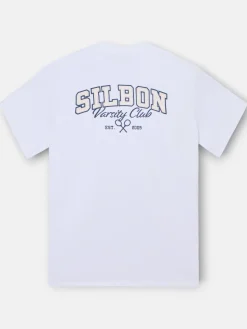 Silbon Camisetas|Smart Casual·Camisetas-Camiseta relaxed fit sport college Blanco