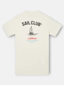 Silbon Smart Casual·Camisetas-Camiseta sail club Crema