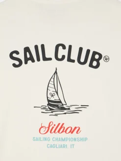 Silbon Smart Casual·Camisetas-Camiseta sail club Crema