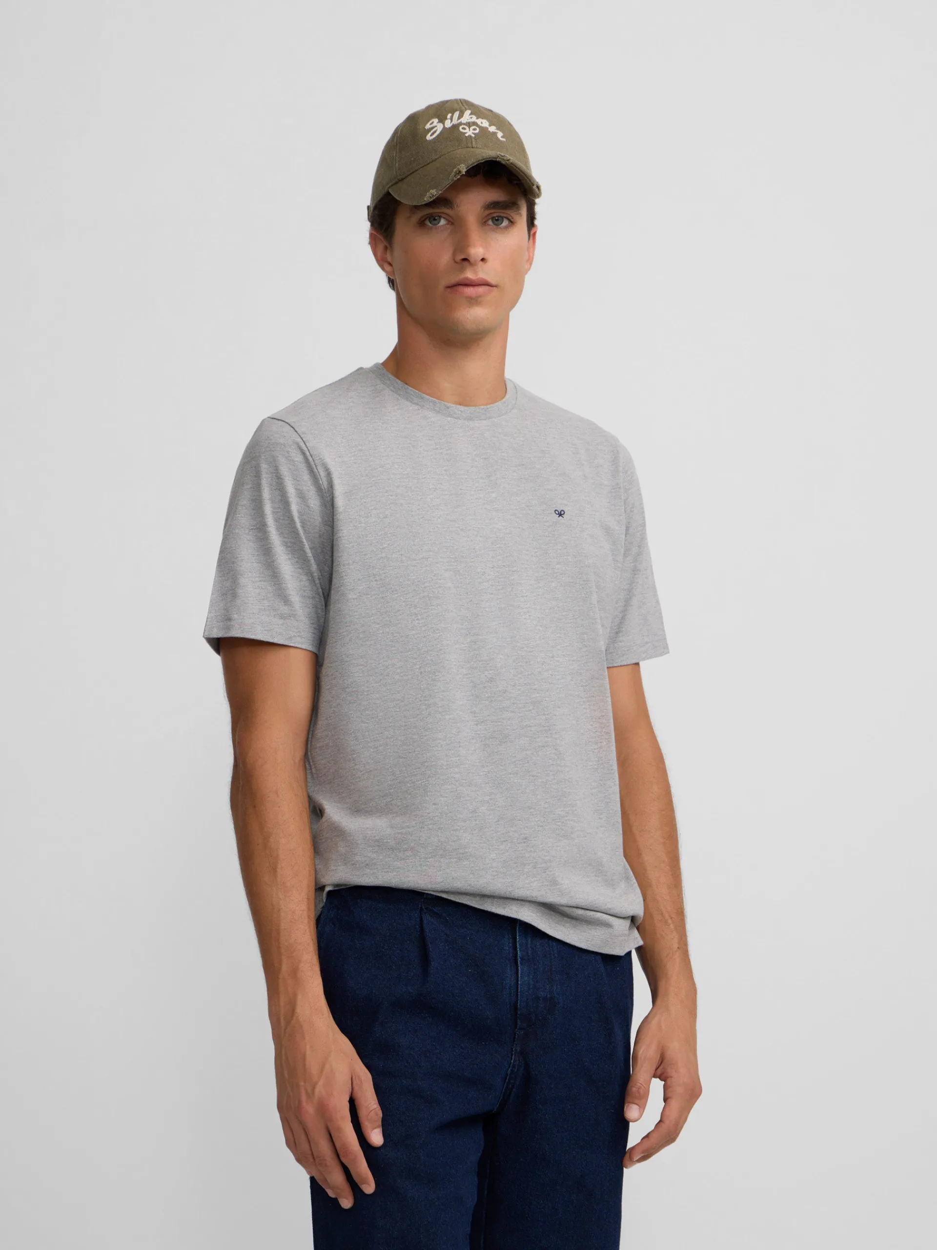 Silbon Smart Casual·Camisetas-Camiseta minilogo Gris